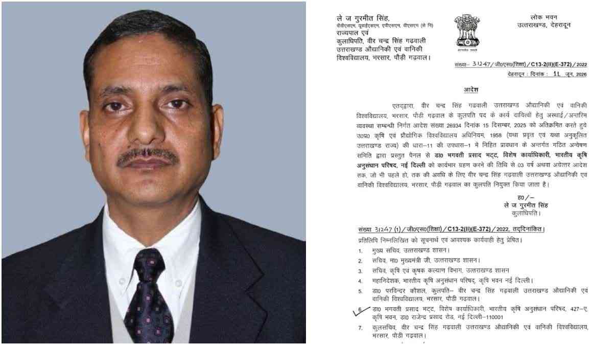 औद्यानिकी एवं वानिकी विश्वविद्यालय को मिला नया कुलपति, डॉ. भगवती प्रसाद भट्ट संभालेंगे जिम्मेदारी