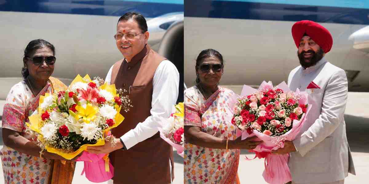 दो दिवसीय दौरे पर राष्ट्रपति द्रोपदी मुर्मू पहुंचीं दून, राज्यपाल और CM धामी ने किया एयरपोर्ट पर स्वागत