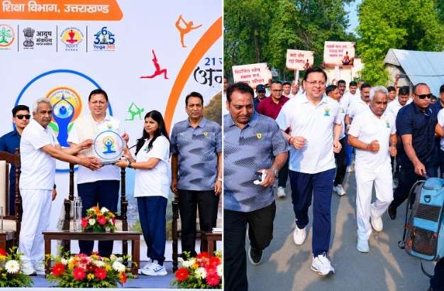 रन फॉर योगा में दौड़े सीएम धामी, युवाओं से योग को जीवनशैली बनाने का किया आह्वान