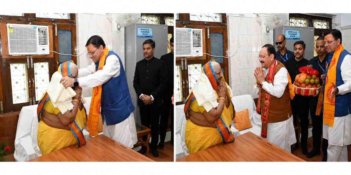 शांतिकुंज पहुंचे केंद्रीय मंत्री जे.पी. नड्डा और सीएम धामी, श्रद्धेया शैलदीदी से लिया आशीर्वाद