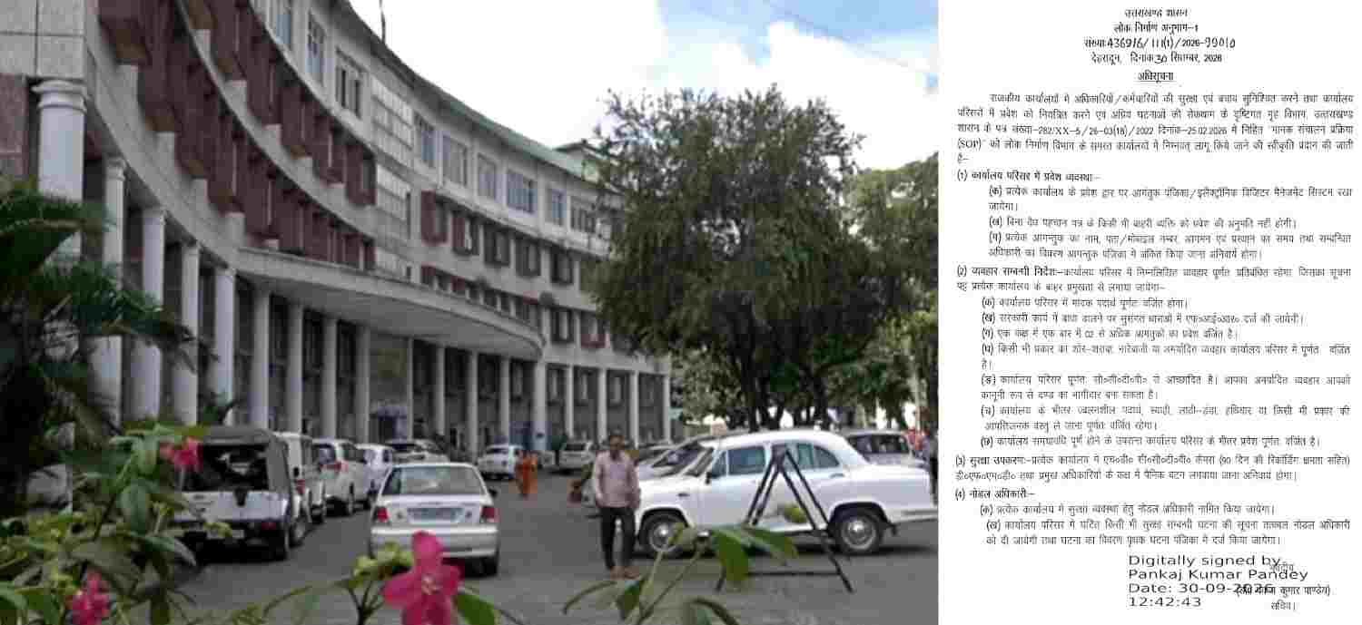 उत्तराखंड: लोक निर्माण विभाग के दफ्तरों में लगेगा पैनिक बटन, 90 दिन की रिकॉर्डिंग वाले सीसीटीवी से होगी निगरानी